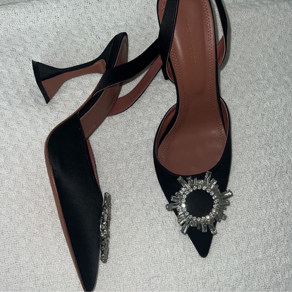 AMINA MUADDI begum satin crystal sling black pumps size 41 - Picture 6 of 15